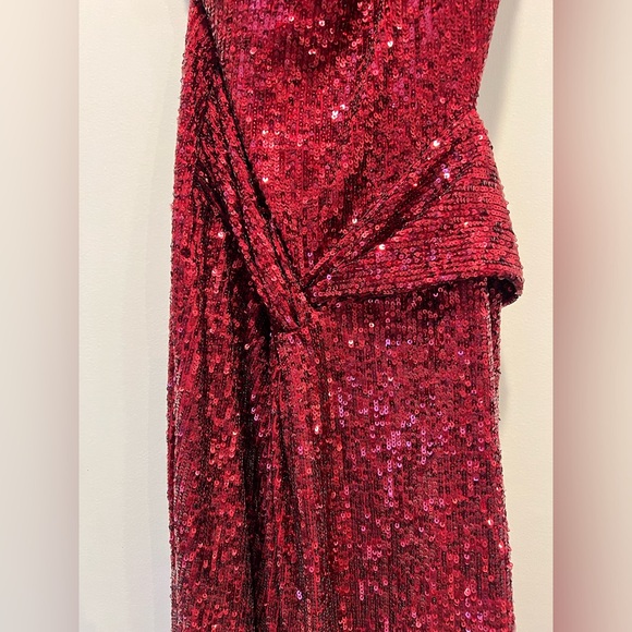 Nicole Bakti Burgundy Sequin Gown - Picture 8 of 13